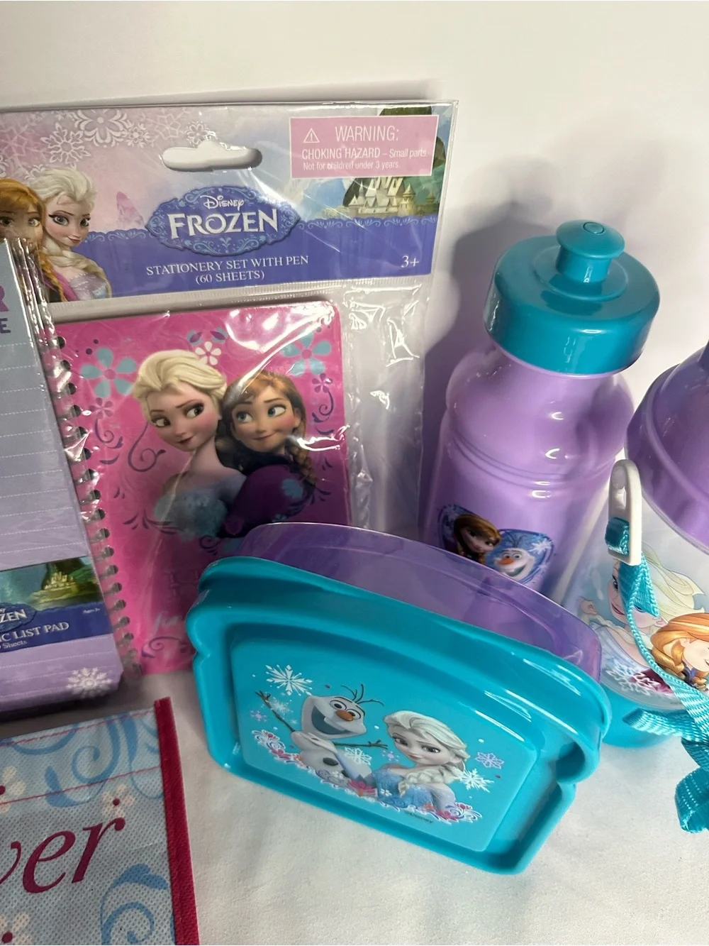 Disney Frozen Kids Stationery and Snack Set - Elsa & Anna - Blue/Purple